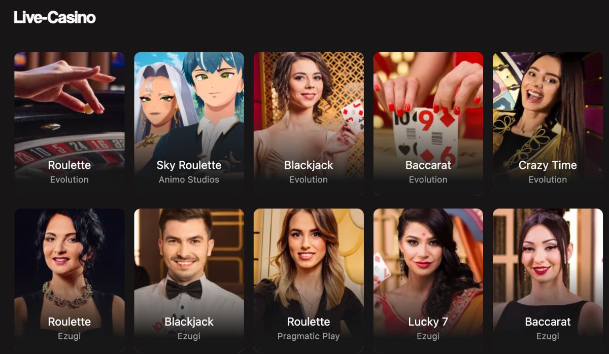 Live Casino Angebot bei Betninja casino